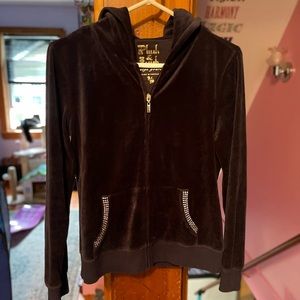 navy blue victoria secret zip up sweatshirt sz M